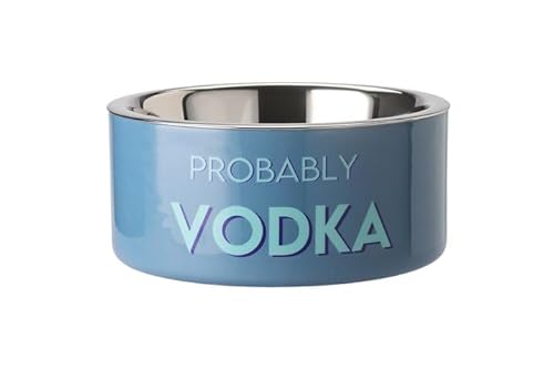 Futternapf Love Pets, Gr. M, Probably Vodka, Eisen 20x9x20 cm Rauchblau von Giftcompany