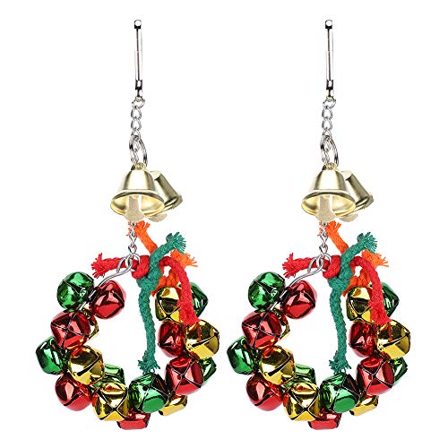 Gigicial 2 Stück Weihnachtsgirlande, Papageienglocke, Ringgirlande, Spielzeug, Weihnachtsvogelkäfig-Kranz, dekorieren für Weihnachten, Feiertage, Erntedankfest, Neujahr, Gigicial 2 Stück Weihnachtsgirlande, Papageienglocke, Ringgirlande, Spielzeug, Weihnachtsvogelkäfig-Kranz, dekorieren für Weihnachten, Feiertage, Erntedankfest, Neujahr, von Gigicial