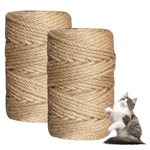 Sisalseil für Kratzbaum,2 Stück 6MM X 60M Natur Sisal Seil,Sisal Kratzbaum Schnur für Garten DIY,Verwendet für Kratzbaum Ersatzteile,Hanfseil,Kratzseile,Katzenzubehör, Heim und Basteldekoration Sisalseil für Kratzbaum,2 Stück 6MM X 60M Natur Sisal Seil,Sisal Kratzbaum Schnur für Garten DIY,Verwendet für Kratzbaum Ersatzteile,Hanfseil,Kratzseile,Katzenzubehör, Heim und Basteldekoration von Gigtoop