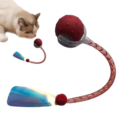 Gihioue Automatisches Katzenspielzeug, Bissfester Automatischer Katzenspielzeugball, Intelligente Katzenbälle Mit Elastischem Netzschwanz Für Übungstraining, Jagdsimulation, Kratzbaumboden Gihioue Automatisches Katzenspielzeug, Bissfester Automatischer Katzenspielzeugball, Intelligente Katzenbälle Mit Elastischem Netzschwanz Für Übungstraining, Jagdsimulation, Kratzbaumboden von Gihioue