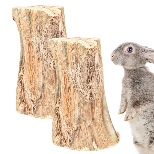 Gihioue Bunny Kaustäbchen – 2 x natürliche Papaya-Holzstäbchen | Natürliche Papaya-Haustierzahnpflege, gesundes Zähneknirschspielzeug für Eichhörnchen, Rennmäuse von Gihioue