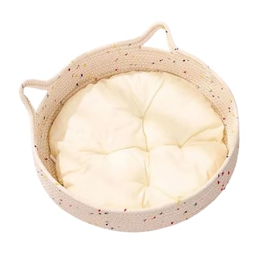 Gihioue Donut Katzenbett,Rundes Kleines Hundebett Katzennest | Baumwollseil Kissen Für Kleine Hunde Welpen Beruhigend Schlafen Wohnung Indoor Deko von Gihioue