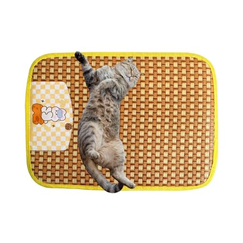 Gihioue Kühlkissen für Hunde, Haustierkühlkissen - Coole Pet Pad Isomatte - Haustierbettmatte, Rattan-Hundekühlkissen, Katzenkühlmatte, Haustierkühlmatte für Zwinger/Sofa/Bett/Boden/Autositze Gihioue Kühlkissen für Hunde, Haustierkühlkissen - Coole Pet Pad Isomatte - Haustierbettmatte, Rattan-Hundekühlkissen, Katzenkühlmatte, Haustierkühlmatte für Zwinger/Sofa/Bett/Boden/Autositze von Gihioue