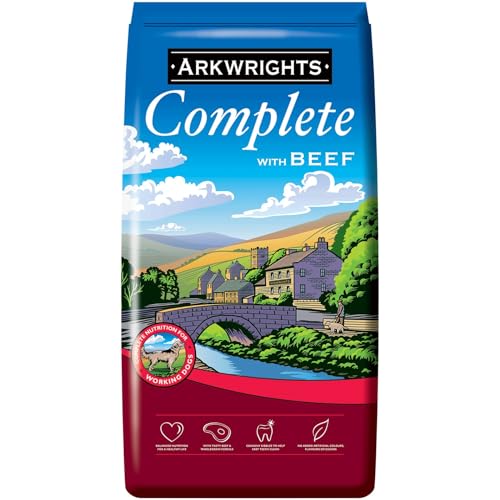 Arkwrights Beef Komplett-Trockenfutter für Hunde, 15 kg – Komplette Ernährung für Arbeit, Sport und aktive ausgewachsene Hunde – leckere Hundekekse von Arkwrights