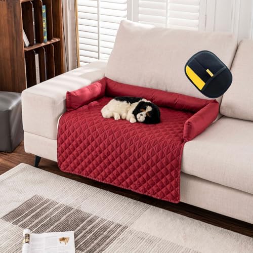 Giltpeak Pelzbarn Kühlendes Sofabett, Pelzbarn Kühlmatte Hundebett, Vier Jahreszeiten Universal KüHlpad Aus Eisseide, Maschinenwaschbar Hundebett füR Katzen und Hunde Aller GrößEn (Rot, 75cm*75cm) von Giltpeak