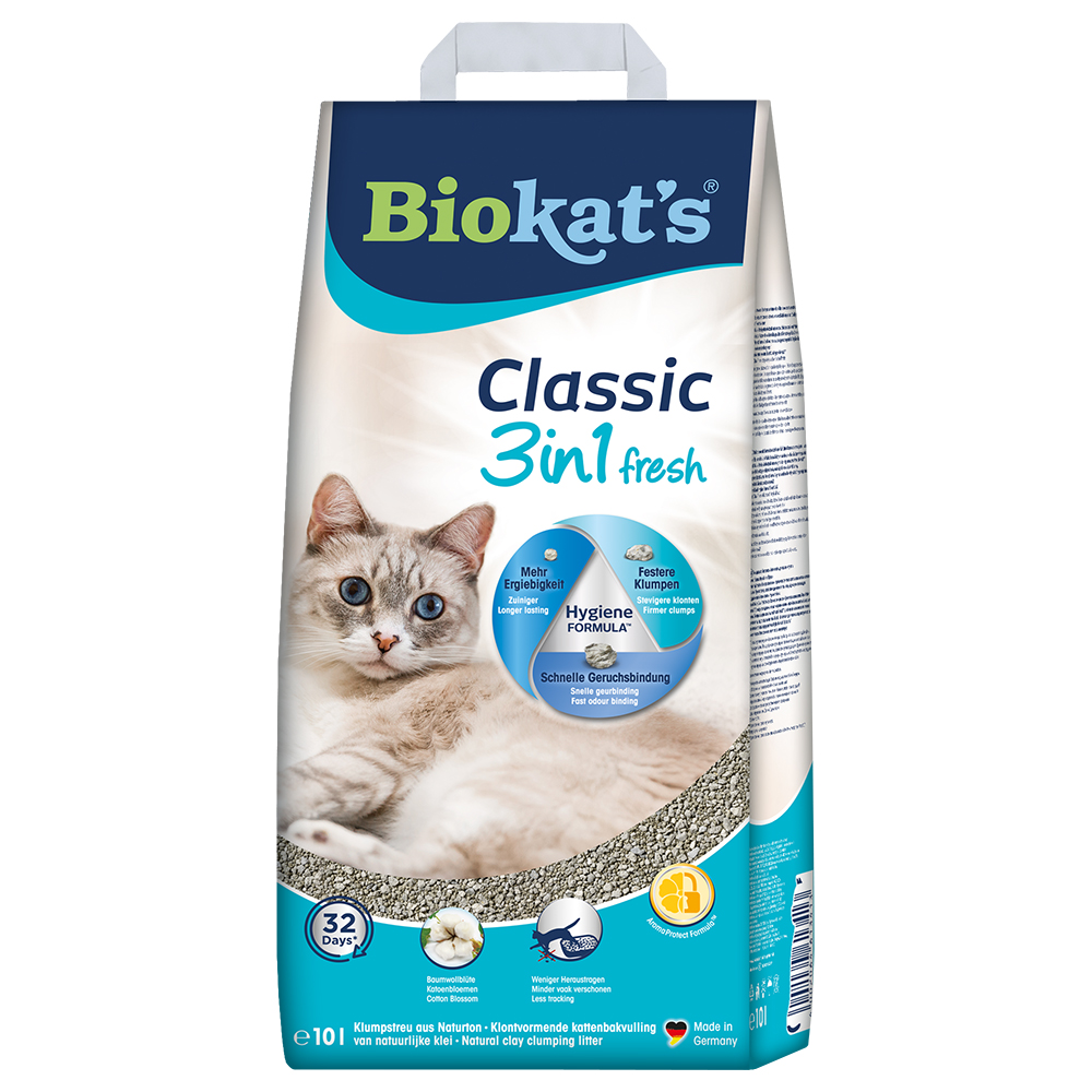 Biokat's Classic 3in1 Fresh Katzenstreu Baumwollblüte - 10 l Biokat's Classic 3in1 Fresh Katzenstreu Baumwollblüte - 10 l von BioKat's