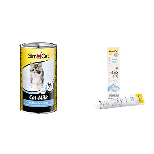 GimCat Cat-Milk Muttermilchersatz - Vitaminreiche Katzenmilch mit Taurin und Calcium - 1 Dose & EXPERT LINE Kitten Paste -1 Tube (1 x 50 g) von GimCat