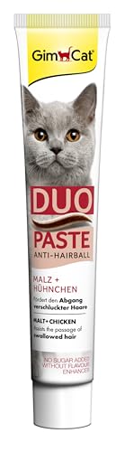 GimCat Duo Paste Anti-Hairball Malz und Hühnchen - Katzensnack fördert den Abgang verschluckter Haare - 1 Tube (1 x 50 g) von GimCat
