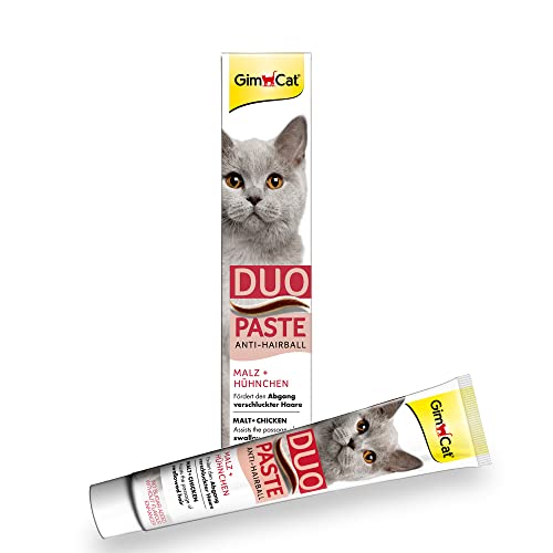 GimCat Duo Paste Anti-Hairball Malz und Hühnchen - Katzensnack fördert den Abgang verschluckter Haare - 1 Tube (1 x 50 g) von GimCat