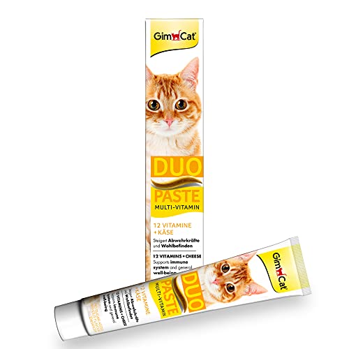 GimCat Duo Paste Multi-Vitamin und Käse - Wertvolle Vitamine steigern Abwehrkräfte und Wohlbefinden - 1 Tube (1 x 50 g) von GimCat
