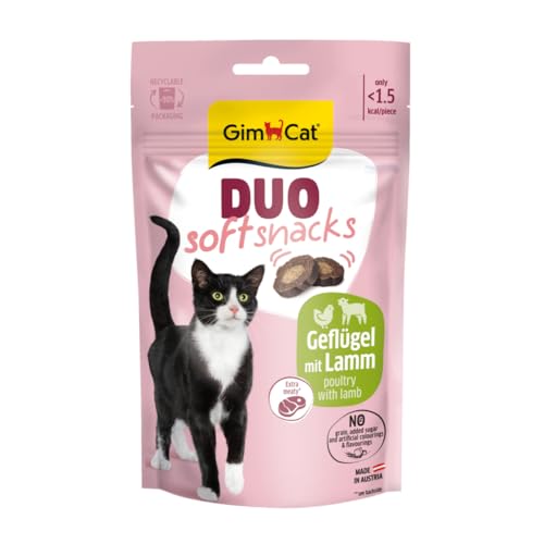 GimCat Duo Soft Snacks mit Geflügel mit Lamm - Sichtbare Kombi aus Zwei leckeren Geschmacksrichtungen - 1 Beutel (1 x 50 g) von GimCat