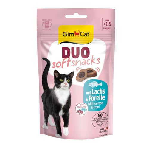 GimCat Duo Soft Snacks mit Lachs & Forelle - Sichtbare Kombi aus Zwei leckeren Geschmacksrichtungen - 1 Beutel (1 x 50 g) von GimCat