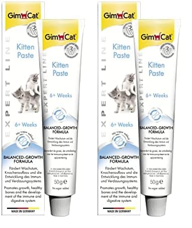 GimCat EXPERT LINE Kitten Paste - Funktionaler Katzensnack fördert die Entwicklung von Jungen Katzen - 1 Tube (1 x 50 g) (Packung mit 2) von GimCat