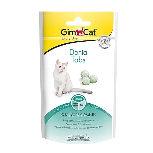 GimCat Denta Tabs - Funktionaler Katzensnack unterstützt die Zahnpflege - 8er Pack (8 x 40 g) von GimCat