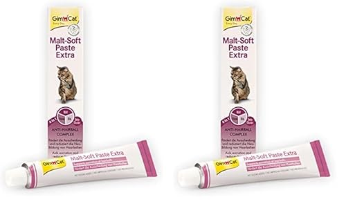 GimCat Malt-Soft Paste Extra - Anti-Hairball Katzensnack fördert Ausscheidung von Haarballen - 1 Tube (1 x 200 g) (Packung mit 2) von GimCat