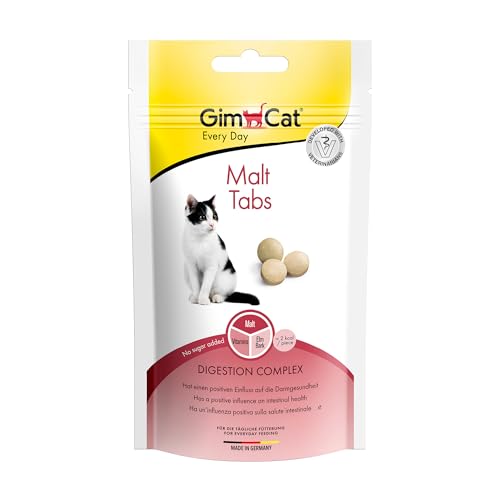 GimCat Malt Tabs - Funktionaler Katzensnack mit positivem Einfluss auf die Darmgesundheit - 1 Beutel (1 x 40 g) von GimCat