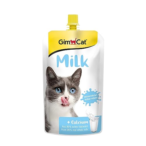 GimCat Milk - Katzenmilch aus echter laktosereduzierter Vollmilch mit Calcium für gesunde Knochen - 1 Beutel (1 x 200 ml) von GimCat