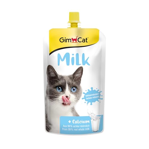 GimCat Milk - Katzenmilch aus echter laktosereduzierter Vollmilch mit Calcium für gesunde Knochen - 1 Beutel (1 x 200 ml) von GimCat