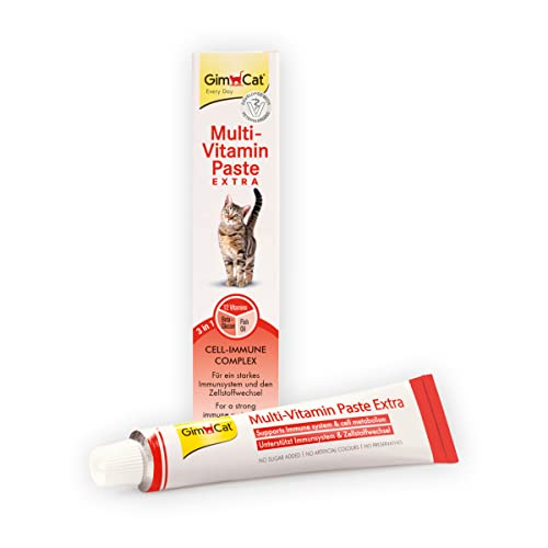 GimCat Multi-Vitamin Paste Extra - Katzensnack mit Fischöl für ein starkes Immunsystem und den Zellstoffwechsel - 1 Tube (1 x 200 g) von GimCat