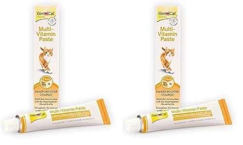 GimCat Multi-Vitamin Paste - Gesunder Katzensnack aktiviert Abwehrkräfte und stärkt das Immunsystem - 1 Tube (1 x 200 g) (Packung mit 2) von GimCat