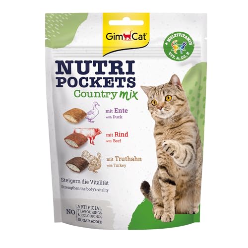 GimCat Nutri Pockets Country Mix - Knuspriger Katzensnack mit cremiger Füllung und funktionalen Inhaltsstoffen - 1 Beutel (1 x 150 g) GimCat Nutri Pockets Country Mix - Knuspriger Katzensnack mit cremiger Füllung und funktionalen Inhaltsstoffen - 1 Beutel (1 x 150 g) von GimCat