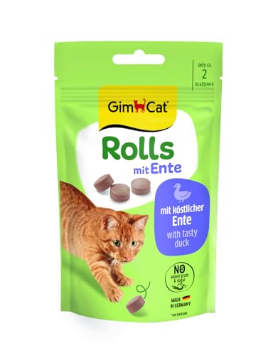 GimCat Rolls mit Ente - Der Snack für mehr Genuss & Spielspaß mit hochwertigen Zutaten - 1 Beutel (1 x 40 g) von GimCat