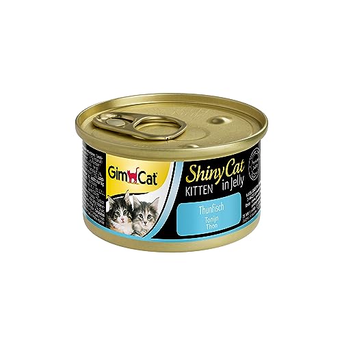 GimCat ShinyCat Kitten in Jelly Thunfisch - Nassfutter mit Fisch und Taurin für junge Kätzchen - 24 Dosen (24 x 70 g) von GimCat