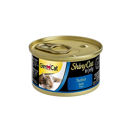 GimCat ShinyCat in Jelly Thunfisch - Nassfutter mit Fisch und Taurin für Katzen - 24 Dosen (24 x 70 g) von GimCat