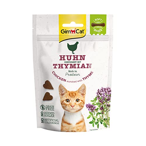 GimCat Soft Snacks Huhn mit Thymian - Weiches und proteinreiches Katzenleckerli ohne Zuckerzusatz - 1 Beutel (1 x 60 g) von GimCat