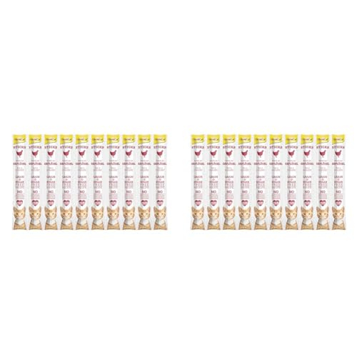 GimCat Sticks Geflügel - Softe Kaustangen mit hohem Fleischanteil und ohne Zuckerzusatz - 1 Multipack (10 Sticks) (Packung mit 2) von GimCat