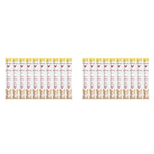 GimCat Sticks Geflügel - Softe Kaustangen mit hohem Fleischanteil und ohne Zuckerzusatz - 1 Multipack (10 Sticks) (Packung mit 2) von GimCat