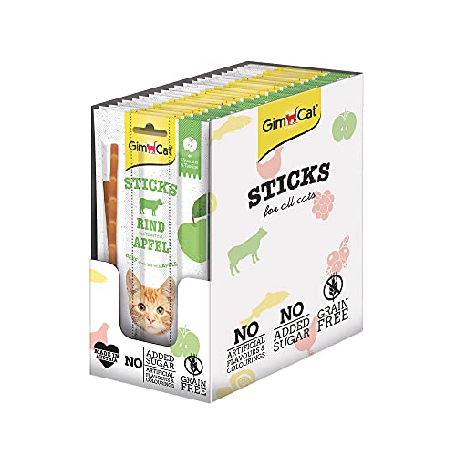 GimCat Superfood Duo-Sticks Rind & Apfel - Softer Kausnack mit hohem Fleischanteil und Vitaminen - 24 Packungen (24 x 3 Sticks) von GimCat