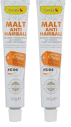 Gimbi Malt Anti-Hairball Paste - Gesunder Snack für Nagetiere mit Malz und Ballaststoffen unterstützt die Verdauung - 1 Tube (1 x 50 g) (Packung mit 2) von GimCat