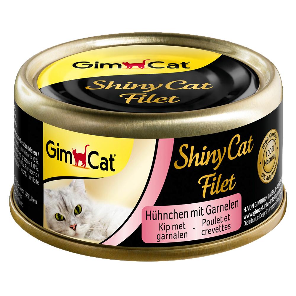 Sparpaket GimCat ShinyCat Filet Dose 12 x 70 g - Hühnchen & Garnelen von Gimcat