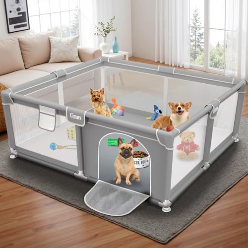 127x127x66 cm Welpengehege Mit Tür, Hundespielgehege Für Welpen Oder Kleine Hunde, Stabiles Sicherheitszaungehege Mit Dickem Stoff, Robustem Nylonnetz, Maschinenwaschbar 127x127x66 cm Welpengehege Mit Tür, Hundespielgehege Für Welpen Oder Kleine Hunde, Stabiles Sicherheitszaungehege Mit Dickem Stoff, Robustem Nylonnetz, Maschinenwaschbar von Gimars