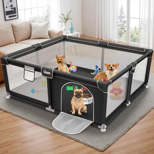 127x127x66 cm Welpengehege Mit Tür, Hundespielgehege Für Welpen Oder Kleine Hunde, Stabiles Sicherheitszaungehege Mit Dickem Stoff, Robustem Nylonnetz, Maschinenwaschbar 127x127x66 cm Welpengehege Mit Tür, Hundespielgehege Für Welpen Oder Kleine Hunde, Stabiles Sicherheitszaungehege Mit Dickem Stoff, Robustem Nylonnetz, Maschinenwaschbar von Gimars