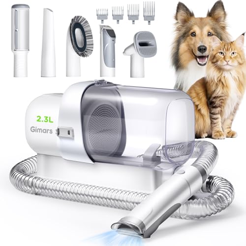 Gimars 2,3L Hundeschermaschine mit Staubsauger, 12000k Pa Saugkraft Hundestaubsauger Leises Schermaschine Katze Hund haarschneidemaschine mit 5 Pflegewerkzeugen, Tierhaarentferner mit hundebürste Gimars 2,3L Hundeschermaschine mit Staubsauger, 12000k Pa Saugkraft Hundestaubsauger Leises Schermaschine Katze Hund haarschneidemaschine mit 5 Pflegewerkzeugen, Tierhaarentferner mit hundebürste von Gimars