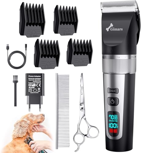 Gimars 3 in 1 Aufgerüstete 4 Gang Hundeschermaschine 7000 U/min für dickes Fell, Leise Tierhaarschneidemaschine Hundehaarschneidemaschine Aufladbarer Hunderasierer, Kabellose schermaschine katze Gimars 3 in 1 Aufgerüstete 4 Gang Hundeschermaschine 7000 U/min für dickes Fell, Leise Tierhaarschneidemaschine Hundehaarschneidemaschine Aufladbarer Hunderasierer, Kabellose schermaschine katze von Gimars