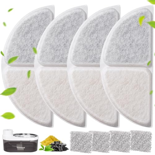 Gimars 8 Filter für Katzenbrunnen, 4 Stück Filter + 4 Stück Schaumstofffilter, für CYD008 Trinkbrunnen für Katzen, mit Dreifaches Filtersystem mit Harz und Aktivkohle Gimars 8 Filter für Katzenbrunnen, 4 Stück Filter + 4 Stück Schaumstofffilter, für CYD008 Trinkbrunnen für Katzen, mit Dreifaches Filtersystem mit Harz und Aktivkohle von Gimars