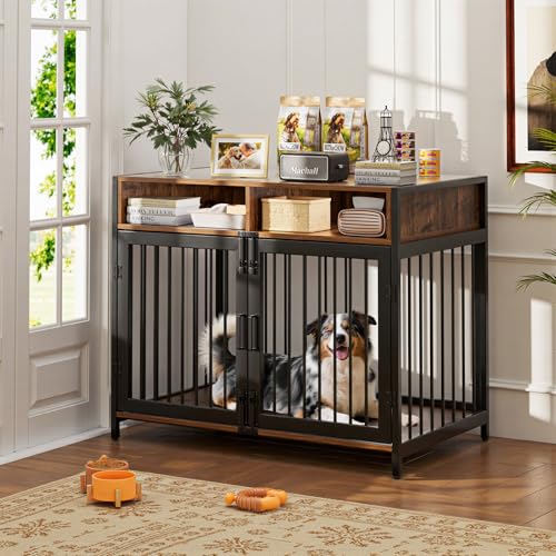 Gimars 94 x 58 x 63 cm Hundemöbelkiste mit Aufbewahrungsschubladen, robuste Hundehütte für den Innenbereich für kleine, mittelgroße und große Hunde, dekorative Haustierbox für den Innenbereich Gimars 94 x 58 x 63 cm Hundemöbelkiste mit Aufbewahrungsschubladen, robuste Hundehütte für den Innenbereich für kleine, mittelgroße und große Hunde, dekorative Haustierbox für den Innenbereich von Gimars