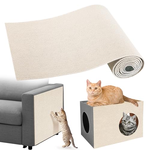 Gimars Selbstklebend Kratzmatte 200cm×40cm, Zuschnittfähig Kratzbrett Katze, Kratzschutz Sofa Katze, Katzen Kratzmatte, Kratzmatte Katze Wand, Katzenteppich Kratzschutz Möbel Für Katzen von Gimars