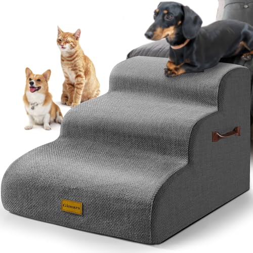 Gimars Extra Breite Robuste Hundetreppe aus 30D Hochdichtem Schaumstoff für Hohe Betten für Kleine und Mittelgroße Hunde rutschfeste Haustiertreppe Licht Abnehmbarer und Waschbarer Bezug für Sofa Gimars Extra Breite Robuste Hundetreppe aus 30D Hochdichtem Schaumstoff für Hohe Betten für Kleine und Mittelgroße Hunde rutschfeste Haustiertreppe Licht Abnehmbarer und Waschbarer Bezug für Sofa von Gimars