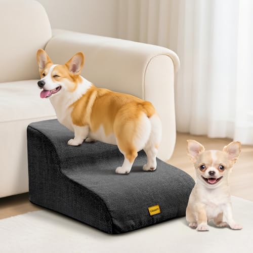 Gimars Extra breite, stabile 30D hochdichte Schaumstoff, 2-stufige Hundetreppe für Sofa, Haustiertreppe für kleine, mittelgroße Hunde, Schwarz Gimars Extra breite, stabile 30D hochdichte Schaumstoff, 2-stufige Hundetreppe für Sofa, Haustiertreppe für kleine, mittelgroße Hunde, Schwarz von Gimars