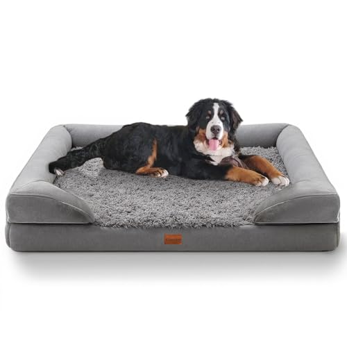 Gimars Orthopädisches Hundebett für große Hunde, mit Wasserdichten, stützenden Polstern und abnehmbarem, waschbarem Bezug für mittelgroße, kleine und ältere Hunde von Gimars
