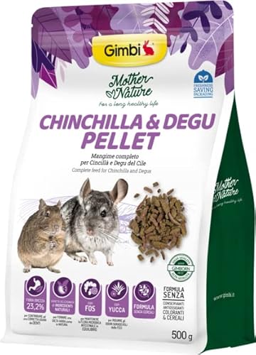Gimbi Mother Nature Chinchilla & Degu Pellets Alleinfuttermittel für Chinchilla Degu ohne Konservierungsstoffe und Farbstoffe, 500 g Gimbi Mother Nature Chinchilla & Degu Pellets Alleinfuttermittel für Chinchilla Degu ohne Konservierungsstoffe und Farbstoffe, 500 g von Gimbi