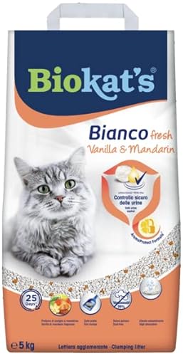 Biokat's Bianco Fresh Vanille & Mandarine Klumpstreu aus Naturton für Katzen 5 kg von Gimborn