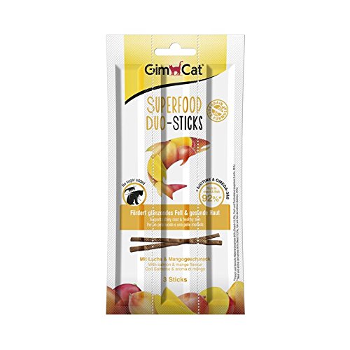GimCat Superfood Duo-Sticks Lachs & Mango | 1x3 Katzensnacks von Gimborn