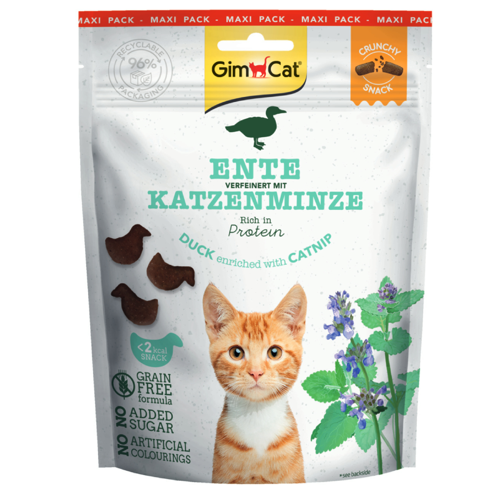 GimCat Crunchy Snacks - Ente mit Katzenminze (140 g) von Gimcat