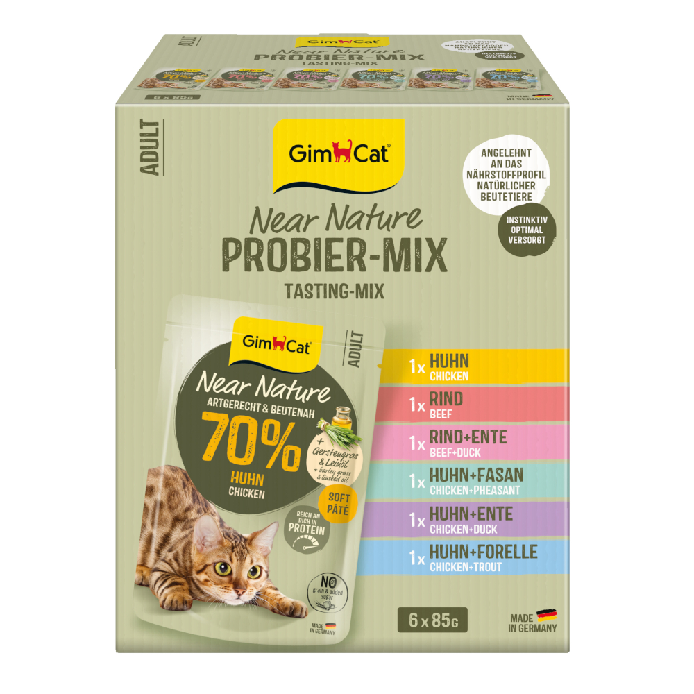 GimCat Near Nature Probierpaket 6 x 85 g - Mixpaket (6 Sorten) von Gimcat