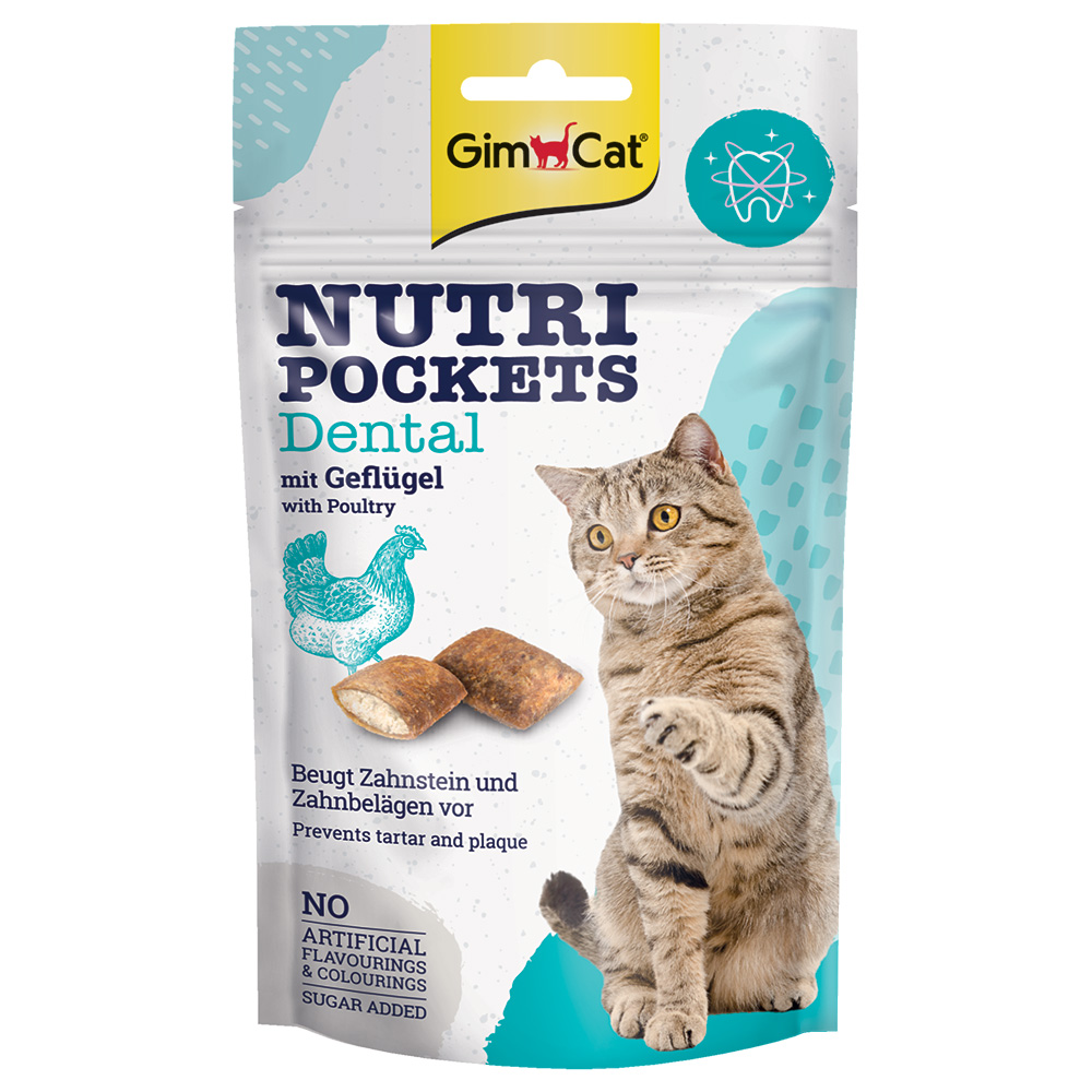 GimCat Nutri Pockets Dental mit Geflügel - Sparpaket: 6 x 60 g von Gimcat